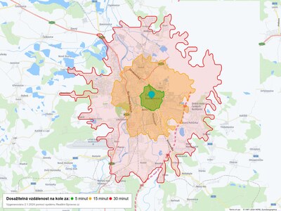Dosažitelná vzdálenost: kolo